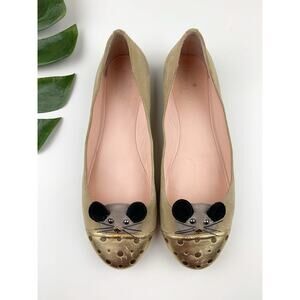 Kate Spade New York Ballet Flats Walt Mouse Tan Suede Slip On Women's 9